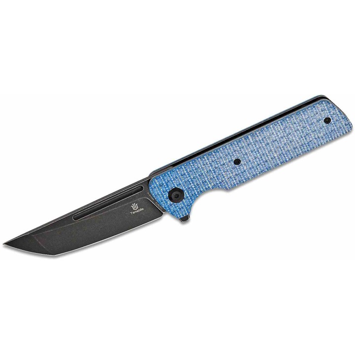 Couteau Tenable Anomaly Blue Frag Manche Micarta Lame Tanto Acier Nitro-V Blk IKBS Liner Lock Clip T2038T3 - Livraison Gratuite