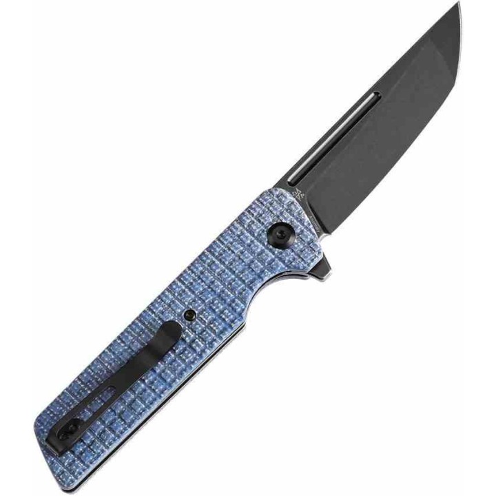 Couteau Tenable Anomaly Blue Frag Manche Micarta Lame Tanto Acier Nitro-V Blk IKBS Liner Lock Clip T2038T3 - Livraison Gratuite