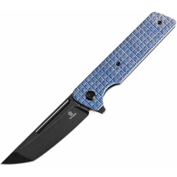 Couteau Tenable Anomaly Blue Frag Manche Micarta Lame Tanto Acier Nitro-V Blk IKBS Liner Lock Clip T2038T3 - Livraison Gratuite