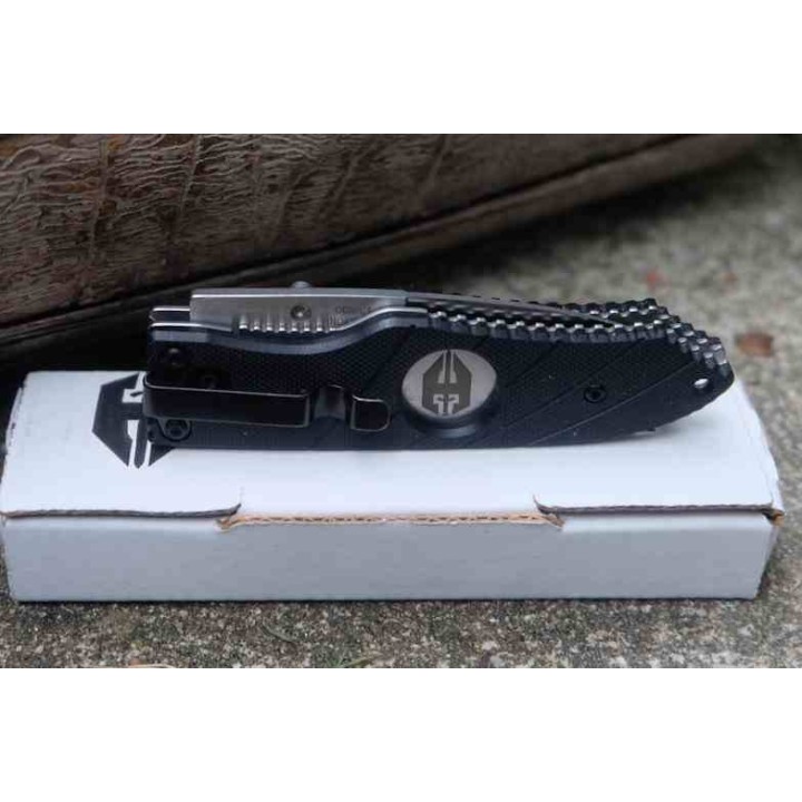 Couteau Hoffner Knives Snap Black Manche G10 Serrated Lame Acier VG-10 Clip Linerlock ATA23 - Livraison Gratuite