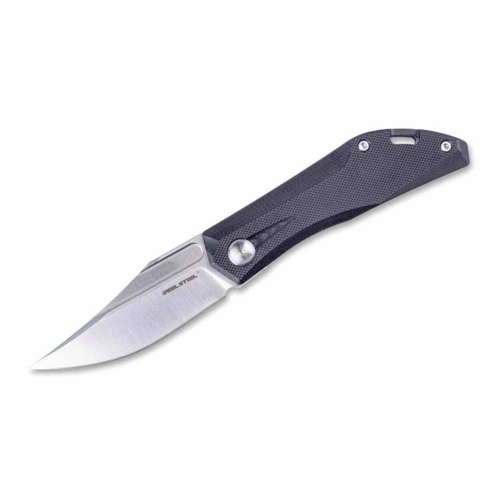 Couteau Real Steel Ventus Black Manche G10 Lame Acier D2 Satin Slip Joint Clip RS7051SB - Livraison Gratuite