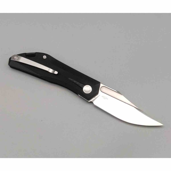 Couteau Real Steel Ventus Black Manche G10 Lame Acier D2 Satin Slip Joint Clip RS7051SB - Livraison Gratuite