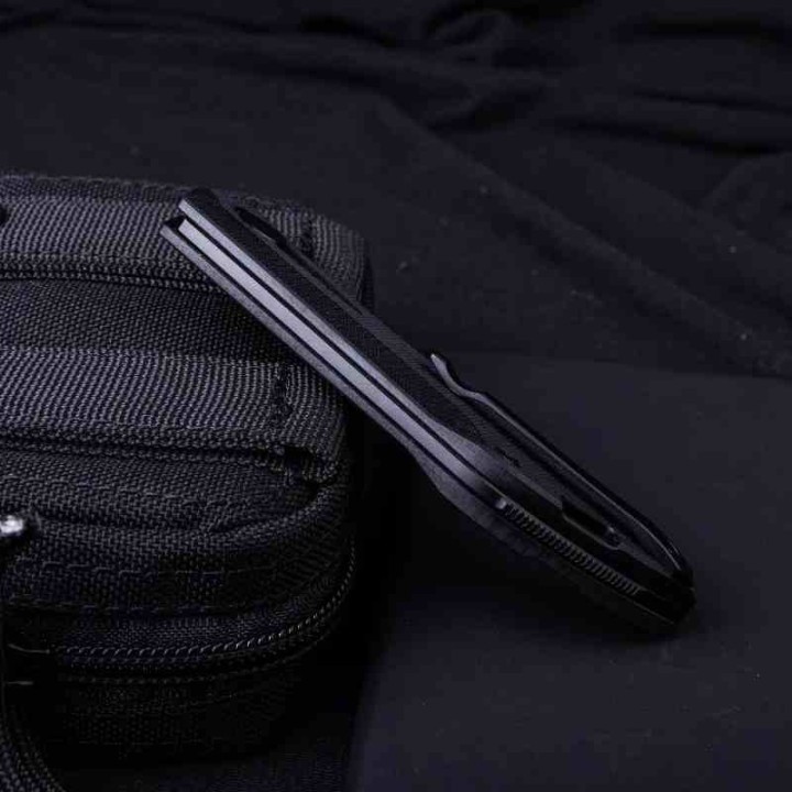 Couteau Real Steel Ventus Black Manche G10 Lame Acier D2 Black Slip Joint Clip RS7051BB - Livraison Gratuite