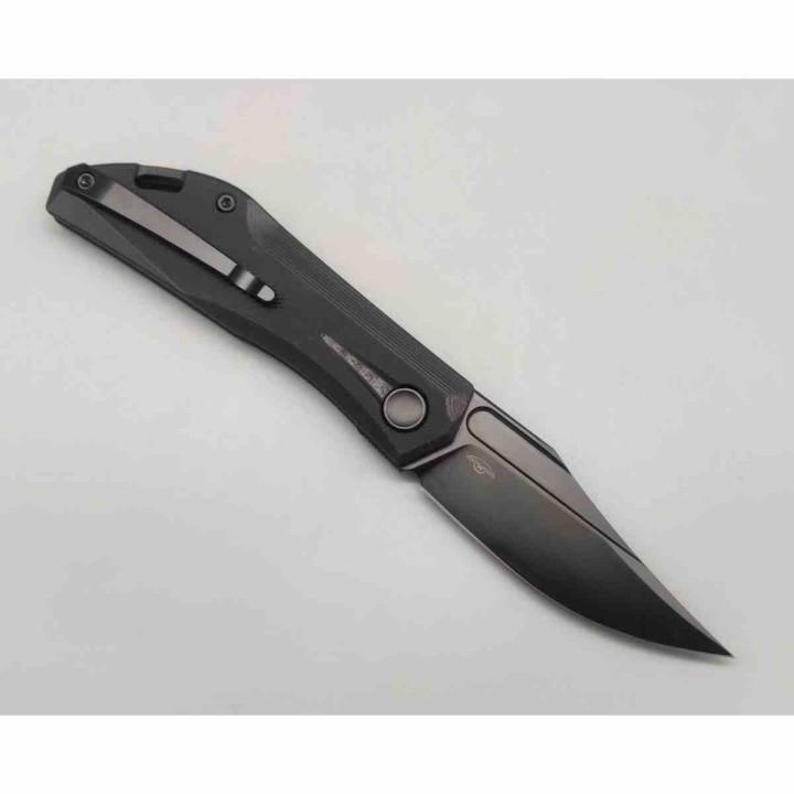 Couteau Real Steel Ventus Black Manche G10 Lame Acier D2 Black Slip Joint Clip RS7051BB - Livraison Gratuite