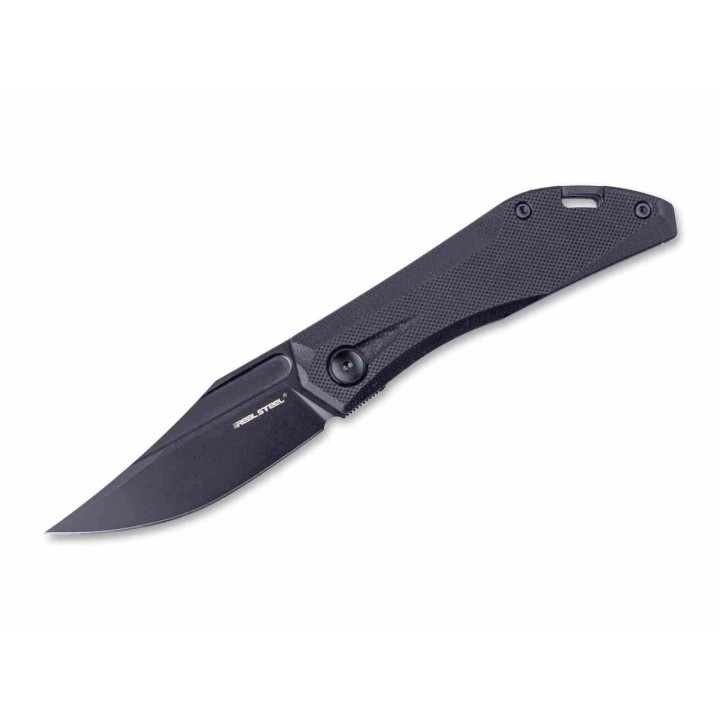 Couteau Real Steel Ventus Black Manche G10 Lame Acier D2 Black Slip Joint Clip RS7051BB - Livraison Gratuite