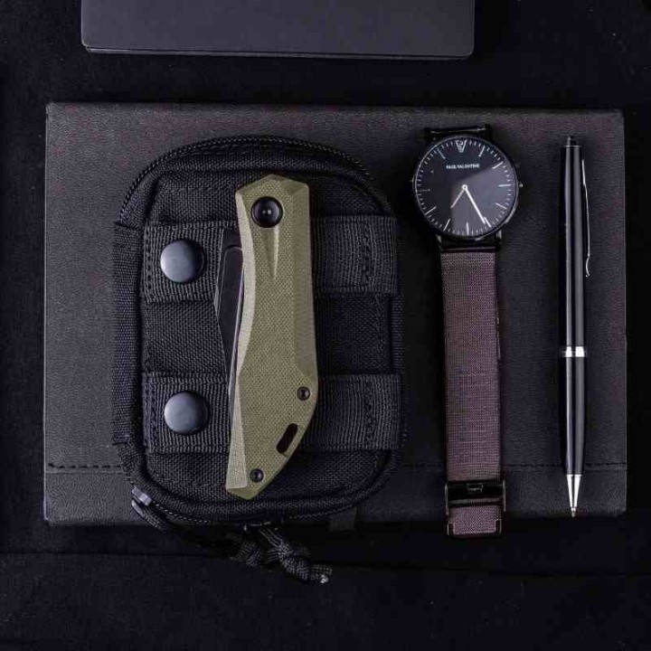 Couteau Real Steel Ventus Od Green Manche G10 Lame Acier D2 Black Slip Joint Clip RS7051BG - Livraison Gratuite