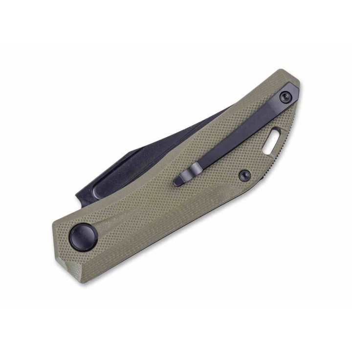 Couteau Real Steel Ventus Od Green Manche G10 Lame Acier D2 Black Slip Joint Clip RS7051BG - Livraison Gratuite