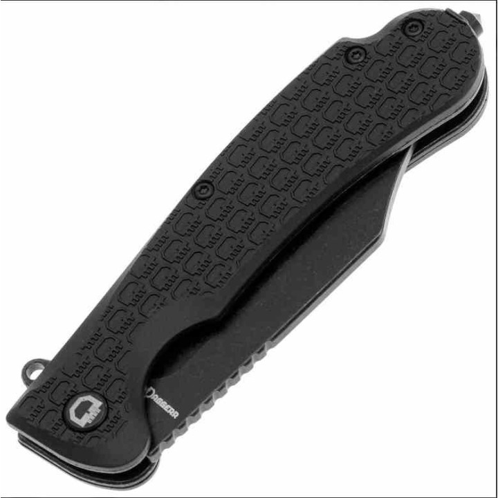 Couteau Daggerr Powie Black Lame Acier 8Cr14MoV Bowie Manche FRN Linerlock Clip DGRPWFBKBW - Livraison Gratuite