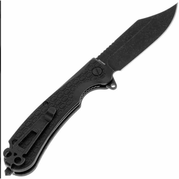 Couteau Daggerr Powie Black Lame Acier 8Cr14MoV Bowie Manche FRN Linerlock Clip DGRPWFBKBW - Livraison Gratuite