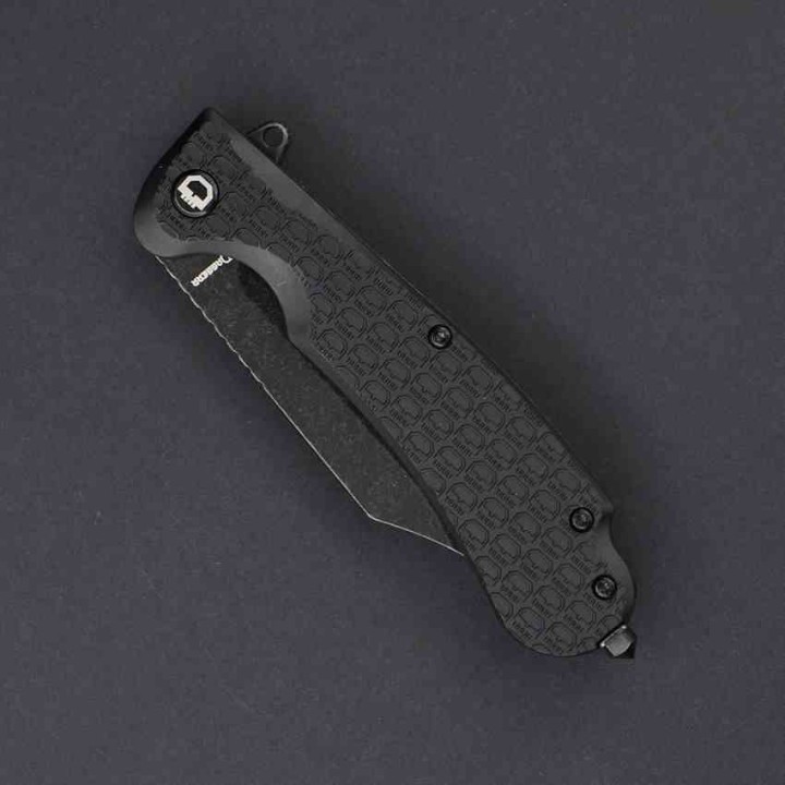 Couteau Daggerr Powie Black Lame Acier 8Cr14MoV Bowie Manche FRN Linerlock Clip DGRPWFBKBW - Livraison Gratuite