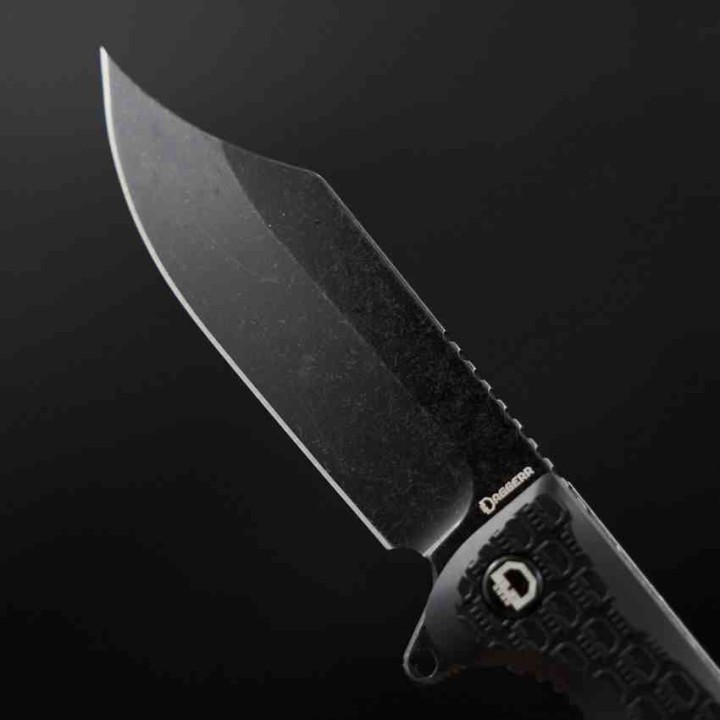 Couteau Daggerr Powie Black Lame Acier 8Cr14MoV Bowie Manche FRN Linerlock Clip DGRPWFBKBW - Livraison Gratuite