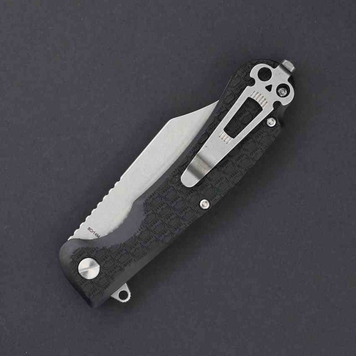 Couteau Daggerr Powie Black Lame Acier 8Cr14MoV Bowie Manche FRN Linerlock Clip DGRPWFBKSW - Livraison Gratuite