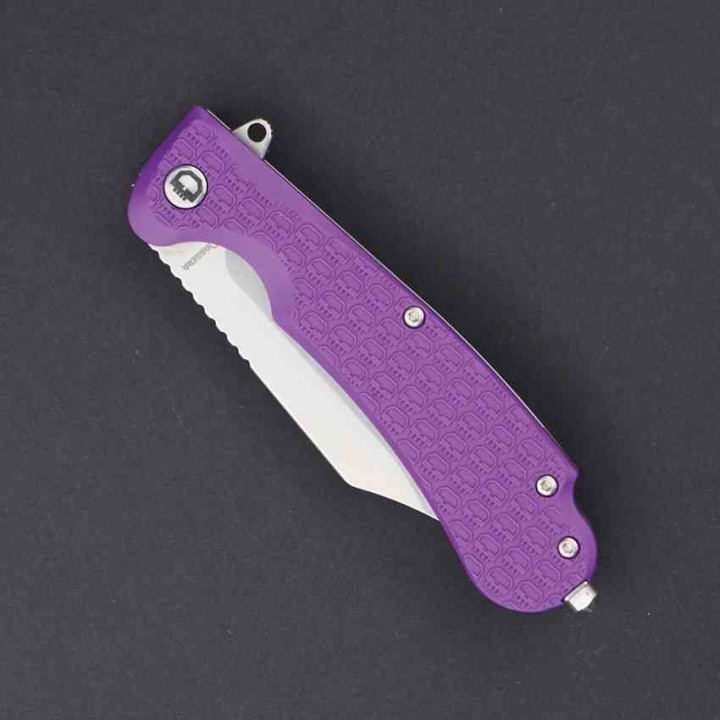 Couteau Daggerr Powie Purple Lame Acier 8Cr14MoV Bowie Manche FRN Linerlock Clip DGRPWFPRSW - Livraison Gratuite