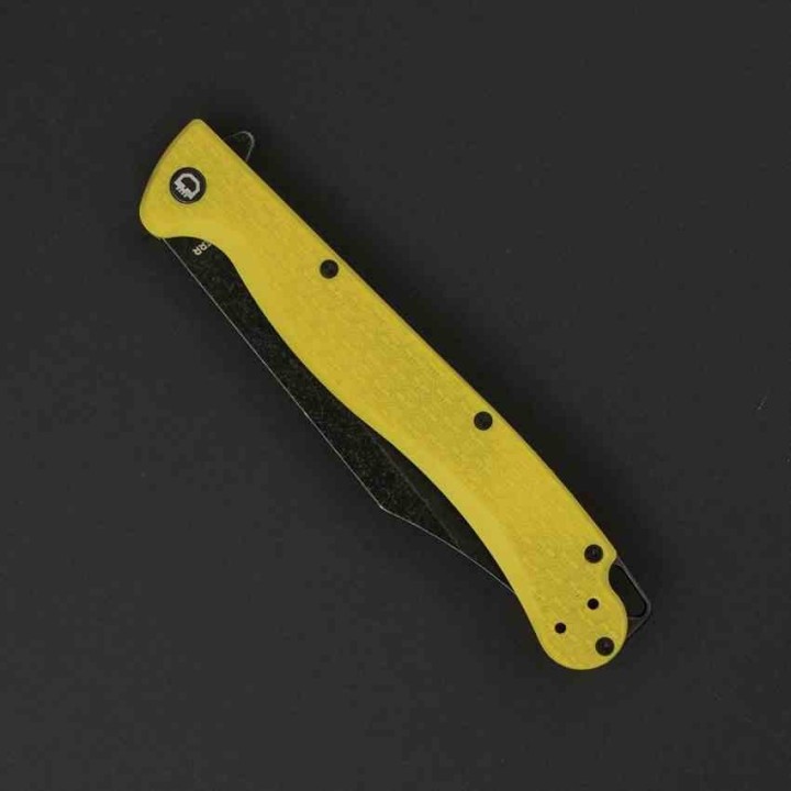 Couteau Dagger Toothpick Yellow Manche FRN Lame Acier 8Cr14MoV Black Linerlock CLip DGRTPFYLBW - Livraison Gratuite