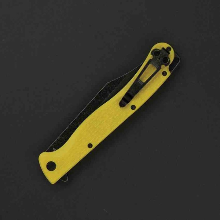 Couteau Dagger Toothpick Yellow Manche FRN Lame Acier 8Cr14MoV Black Linerlock CLip DGRTPFYLBW - Livraison Gratuite