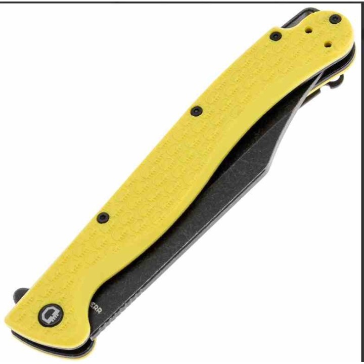 Couteau Dagger Toothpick Yellow Manche FRN Lame Acier 8Cr14MoV Black Linerlock CLip DGRTPFYLBW - Livraison Gratuite