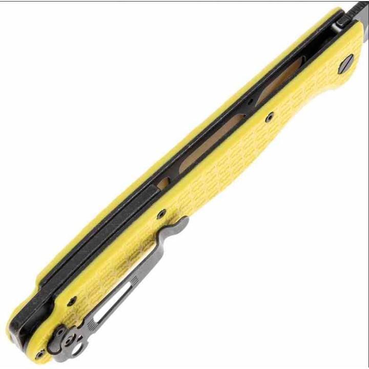 Couteau Dagger Toothpick Yellow Manche FRN Lame Acier 8Cr14MoV Black Linerlock CLip DGRTPFYLBW - Livraison Gratuite