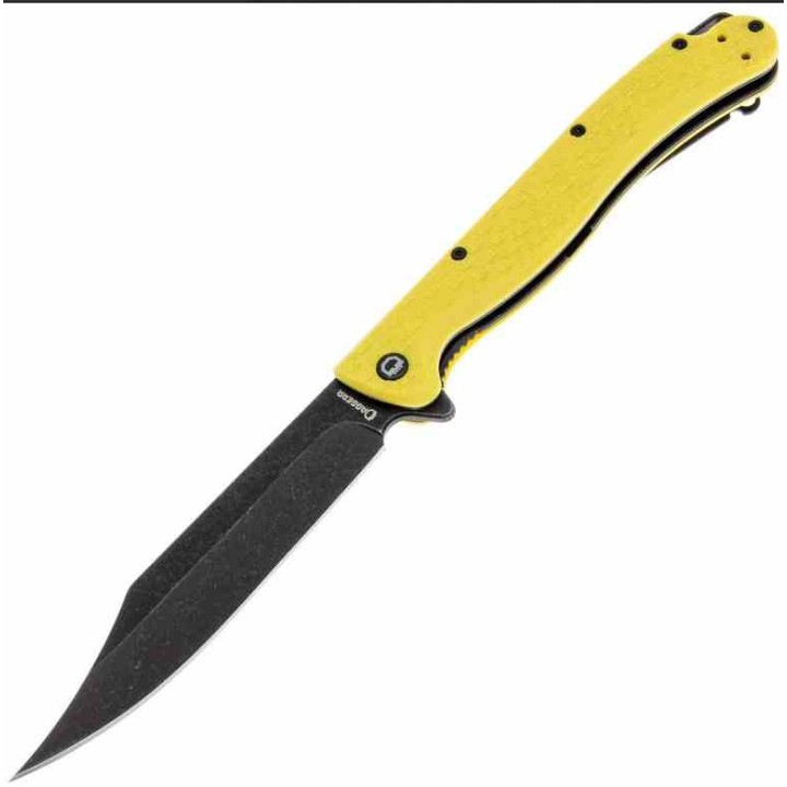 Couteau Dagger Toothpick Yellow Manche FRN Lame Acier 8Cr14MoV Black Linerlock CLip DGRTPFYLBW - Livraison Gratuite