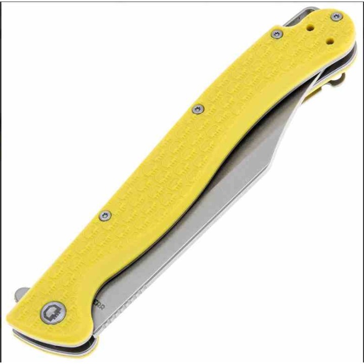 Couteau Daggerr Toothpick Yellow Manche FRN Lame Acier 8Cr14MoV Satin Linerlock CLip DGRTPFYLSW - Livraison Gratuite