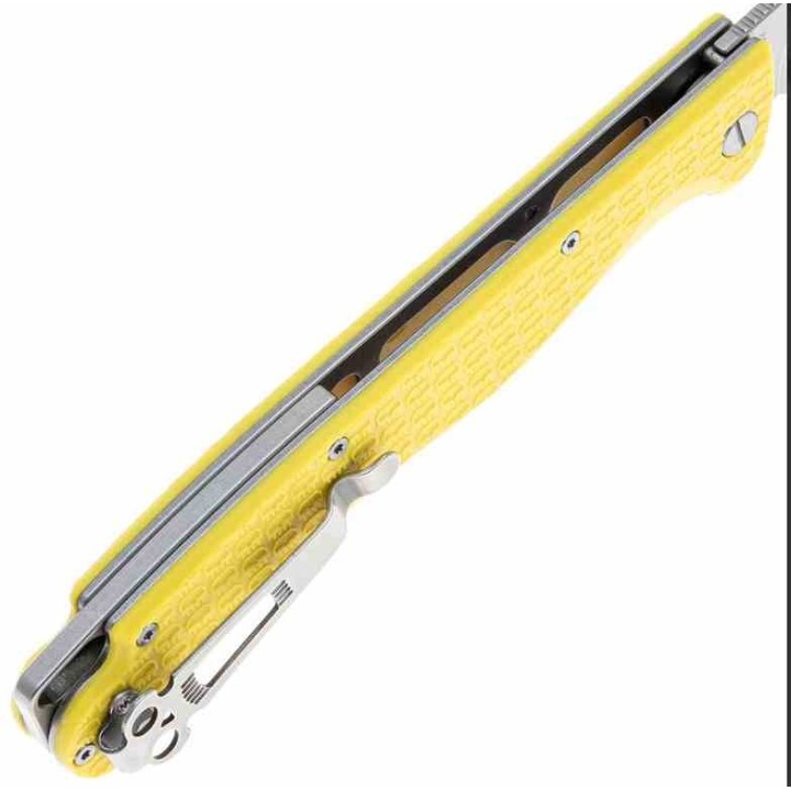 Couteau Daggerr Toothpick Yellow Manche FRN Lame Acier 8Cr14MoV Satin Linerlock CLip DGRTPFYLSW - Livraison Gratuite