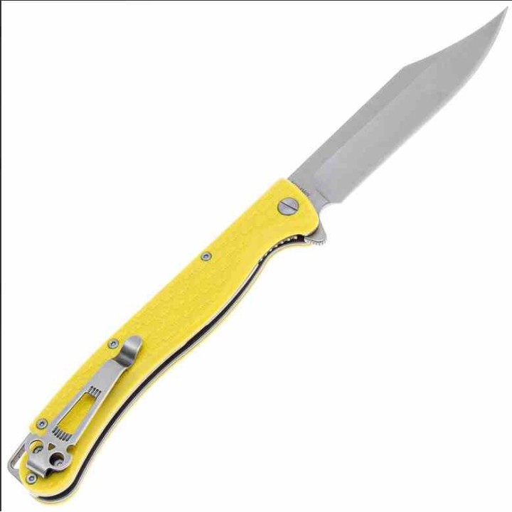 Couteau Daggerr Toothpick Yellow Manche FRN Lame Acier 8Cr14MoV Satin Linerlock CLip DGRTPFYLSW - Livraison Gratuite