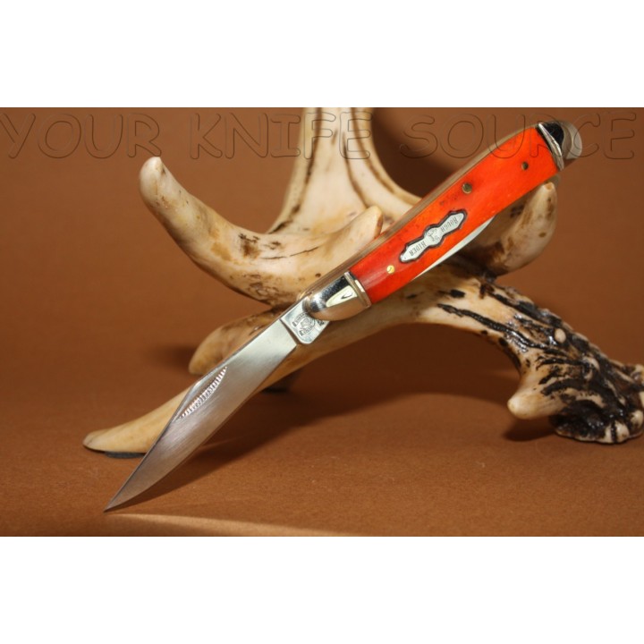 Couteau Canif Rough Rider Knives Orange Peanut New Pocket Knife RR111 Couteau 2 lames Manche en Os