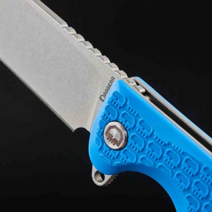 Couteau Daggerr Wocket Blue Manche FRN Lame Acier 8Cr14MoV Linerlock Clip DGRWKFBLSW - Livraison Gratuite