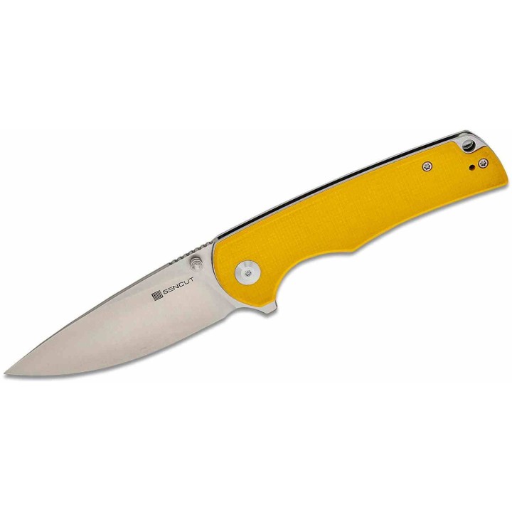 Couteau Sencut Praktisk Yellow Manche G10 Lame Acier 9Cr18MoV IKBS Linerlock Clip S240192 - Livraison Gratuite