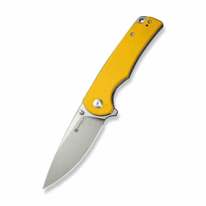 Couteau Sencut Praktisk Yellow Manche G10 Lame Acier 9Cr18MoV IKBS Linerlock Clip S240192 - Livraison Gratuite