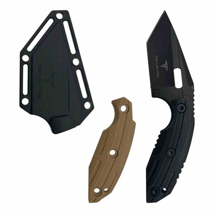 Couteau Tactical Takumitak Muted Black Lame Tanto Acier 3Cr13 Manche & Etui FRN TKF3S06 - Livraison Gratuite