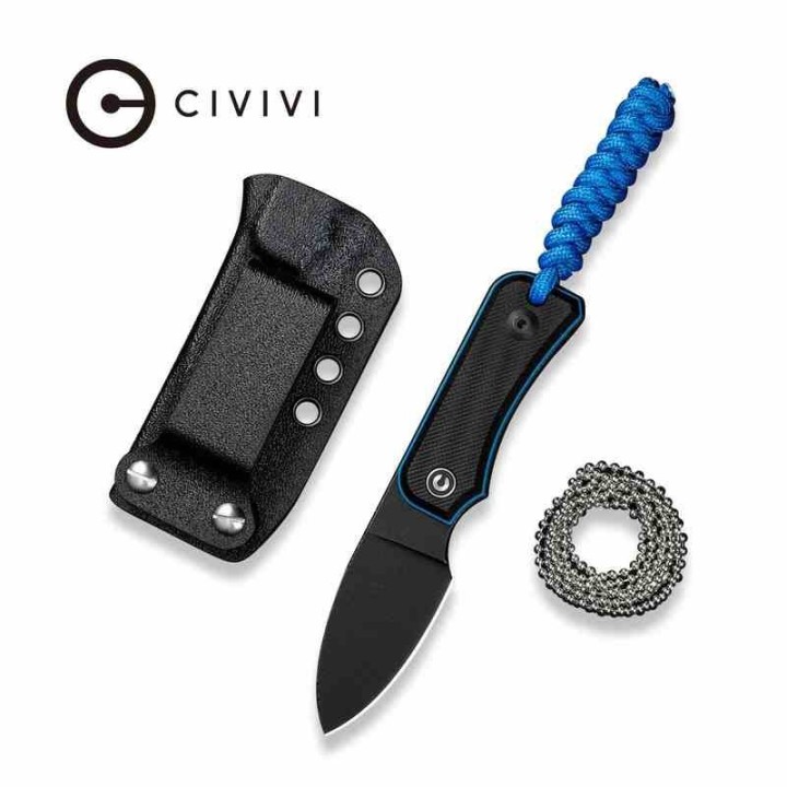Couteau de Cou CIVIVI Baby Banter Black Lame Acier Nitro-V Manche G10 Etui Kydex CIVC230451 - Livraison Gratuite