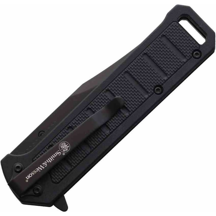 Couteau Smith&Wesson A/O Lame Acier 3Cr13 Manche Aluminium Linerlock Clip Boite Métal SWP1208873 - Livraison Gratuite