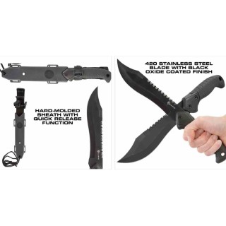 Couteau de Survie REAPR Tac Bowie Lame Acier 420 Manche TPR Etui Molded SHF11001  - Livraison Gratuite