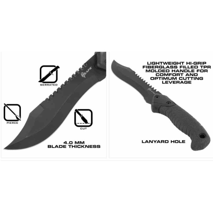 Couteau de Survie REAPR Tac Bowie Lame Acier 420 Manche TPR Etui Molded SHF11001  - Livraison Gratuite