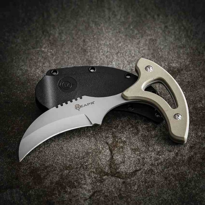 Couteau Push Dagger Reapr Tac Talon Lame Acier 420 Manche Tan G10 Etui Nylon SHF11041 - Livraison Gratuite