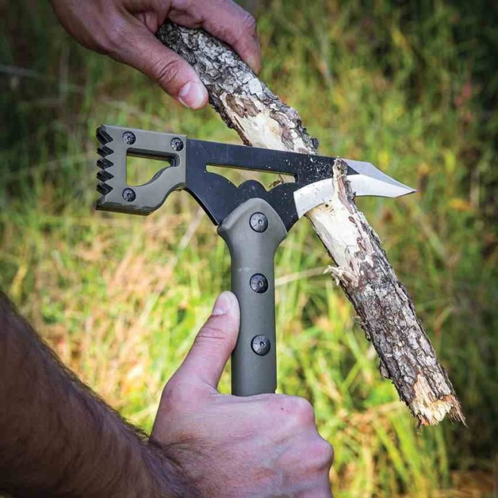 Hache Marteau Reapr Battle Hammer Lame Acier 420 Manche FRN OD Green Etui MOLLE SHF11050 - Livraison Gratuite