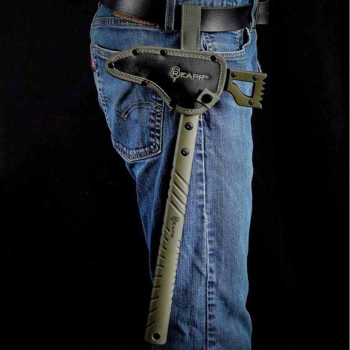 Hache Marteau Reapr Battle Hammer Lame Acier 420 Manche FRN OD Green Etui MOLLE SHF11050 - Livraison Gratuite