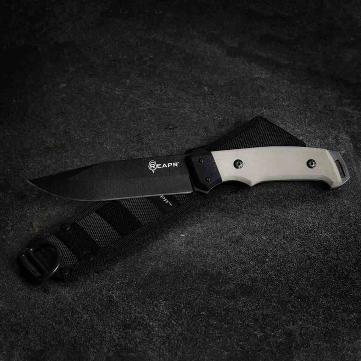 Couteau De Survie Reapr Brigade Lame Acier 420 Manche Black & Tan G10 Etui Nylon SHF11009 - Livraison Gratuite