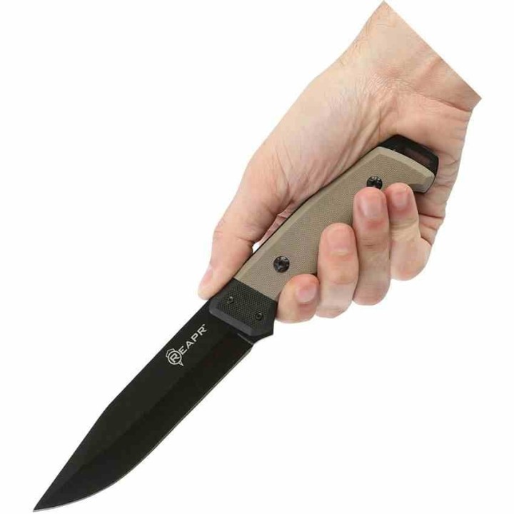 Couteau De Survie Reapr Brigade Lame Acier 420 Manche Black & Tan G10 Etui Nylon SHF11009 - Livraison Gratuite