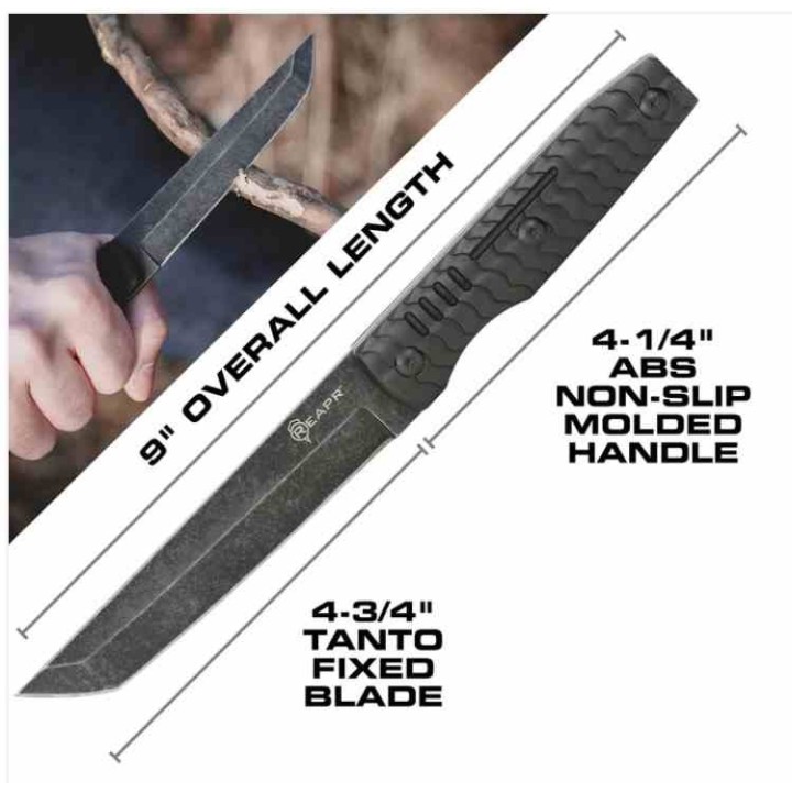Lot de 2 Couteaux Reapr Tac Tanto 1 Fixe & 1 Folder Lame Acier 420 Etui Nylon SHF11008 - Livraison Gratuite