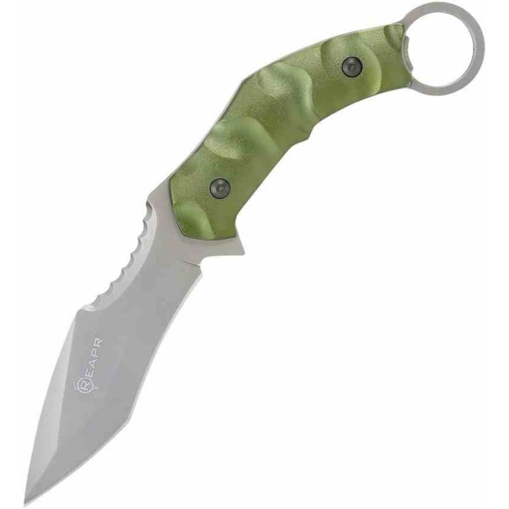 Couteau Karambit Reapr Slamr Recurve Tanto Manche Green Lame Acier 420 Etui Nylon SHF11010 - Livraison Gratuite