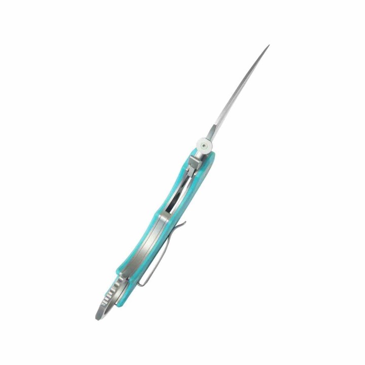 Couteau Kubey Rogue Pikal Karambit Blue Manche G10 Lame Acier 14C28N SW IKBS Linerlock Clip KUB298C - Livraison Gratuite