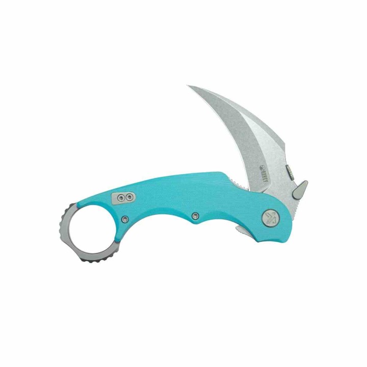 Couteau Kubey Rogue Pikal Karambit Blue Manche G10 Lame Acier 14C28N SW IKBS Linerlock Clip KUB298C - Livraison Gratuite