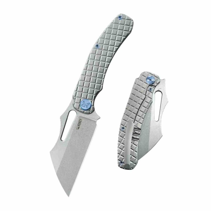 Couteau Kubey Sylow Grey Manche Titane Lame Acier 14C28N SW IKBS Framelock Clip KUB260A - Livraison Gratuite