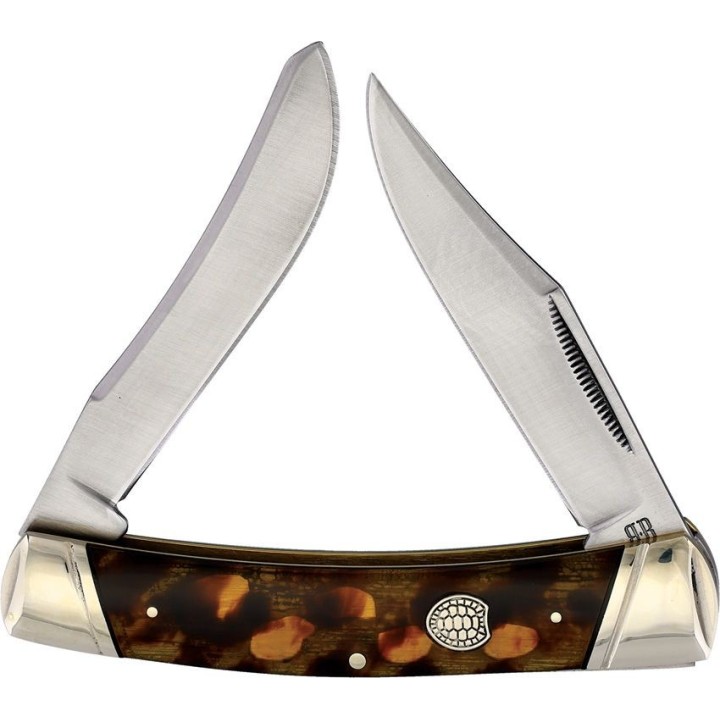 Couteau Pliant Rough Ryder Imitation Tortoise Moose 2 Lames Acier 440 RR2436 - Livraison Gratuite
