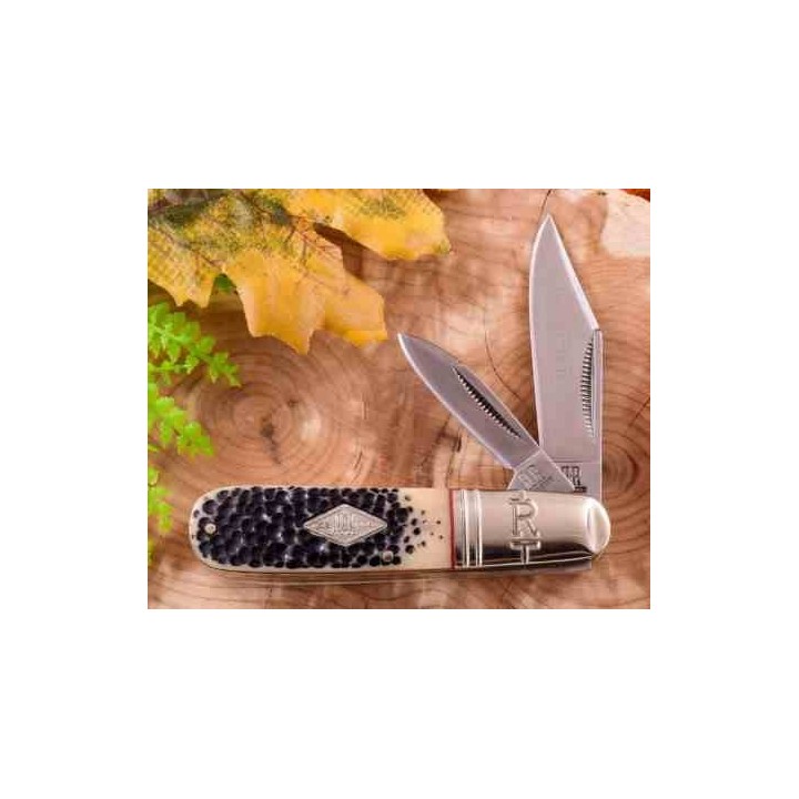 Couteau Rough Ryder Buckshot Bone Barlow Lame Acier 440A Manche en Os RR2041 - Livraison Gratuite