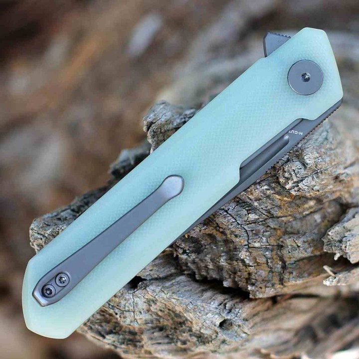 Couteau Bestechman Dundee Jade Manche G10 Lame Acier MagnaCut Clip Point Liner Lock Clip BTKMK01U - Livraison Gratuite