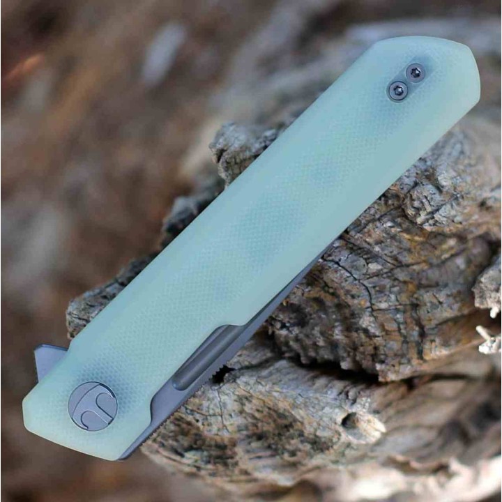 Couteau Bestechman Dundee Jade Manche G10 Lame Acier MagnaCut Clip Point Liner Lock Clip BTKMK01U - Livraison Gratuite