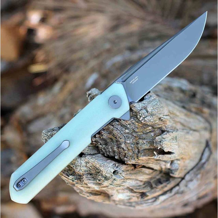 Couteau Bestechman Dundee Jade Manche G10 Lame Acier MagnaCut Clip Point Liner Lock Clip BTKMK01U - Livraison Gratuite