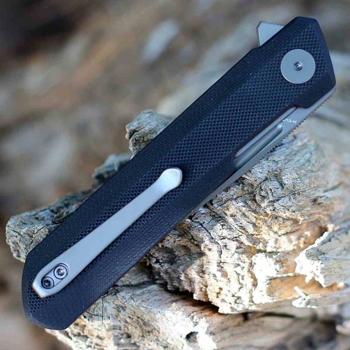 Couteau Bestechman Dundee Black Manche G10 Lame Acier MagnaCut Clip Point Liner Lock Clip BTKMK01T - Livraison Gratuite